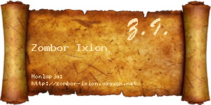 Zombor Ixion névjegykártya